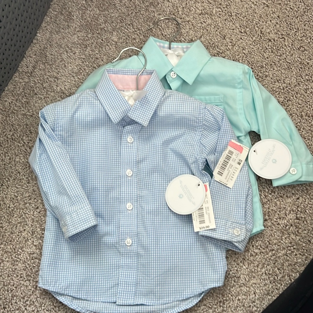 9M and 12M Infant Button Down Dress Shirts NWT